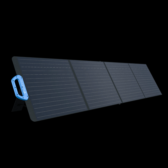 BLUETTI PV200 foldable 200W solar panel unfolded with kickstand