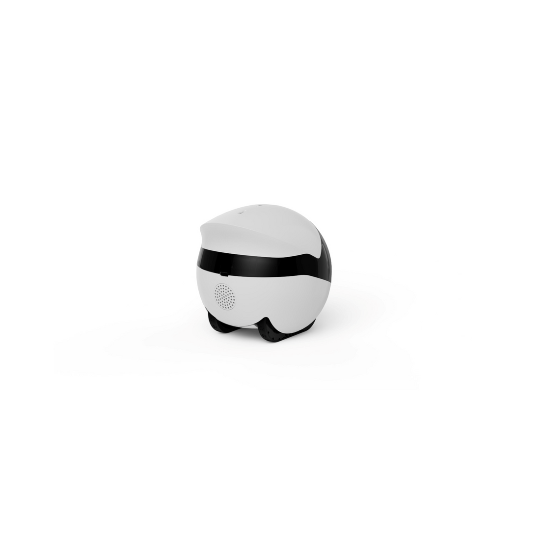 Enabot ROLA Mini robot side profile showing speaker and USB-C port